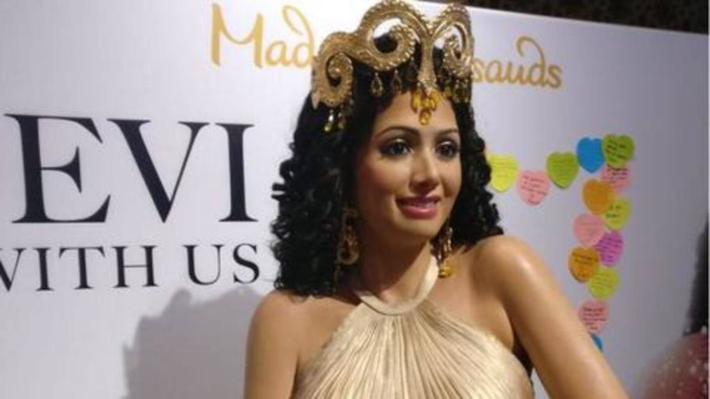 The statue was a replica of Sridevi's 'Hawa Hawai' look The statue was a replica of Sridevi's 'Hawa Hawai' look