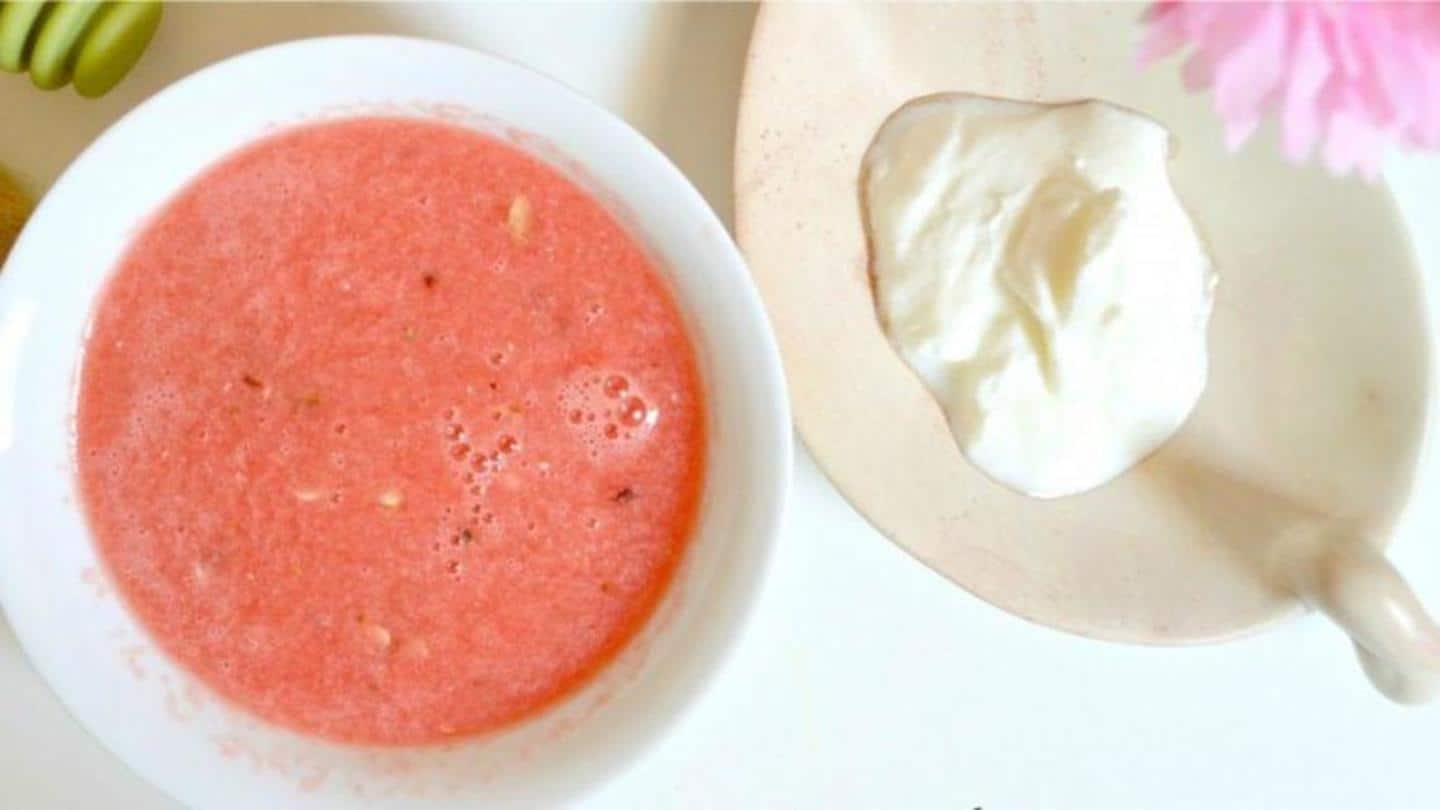Watermelon and yogurt face mask helps in removing tan Watermelon and yogurt face mask helps in removing tan