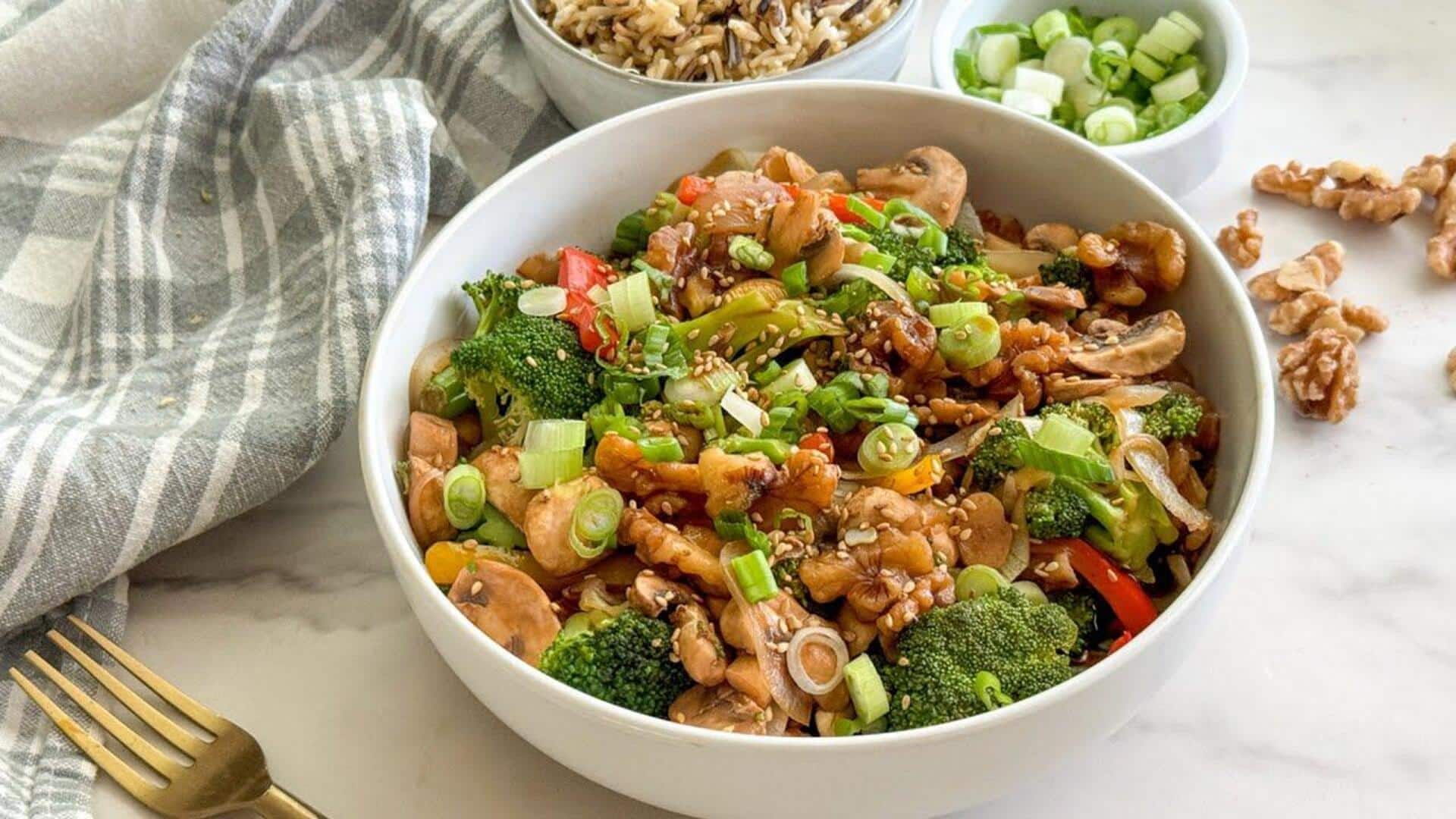 This broccoli walnut stir-fry is a winner!