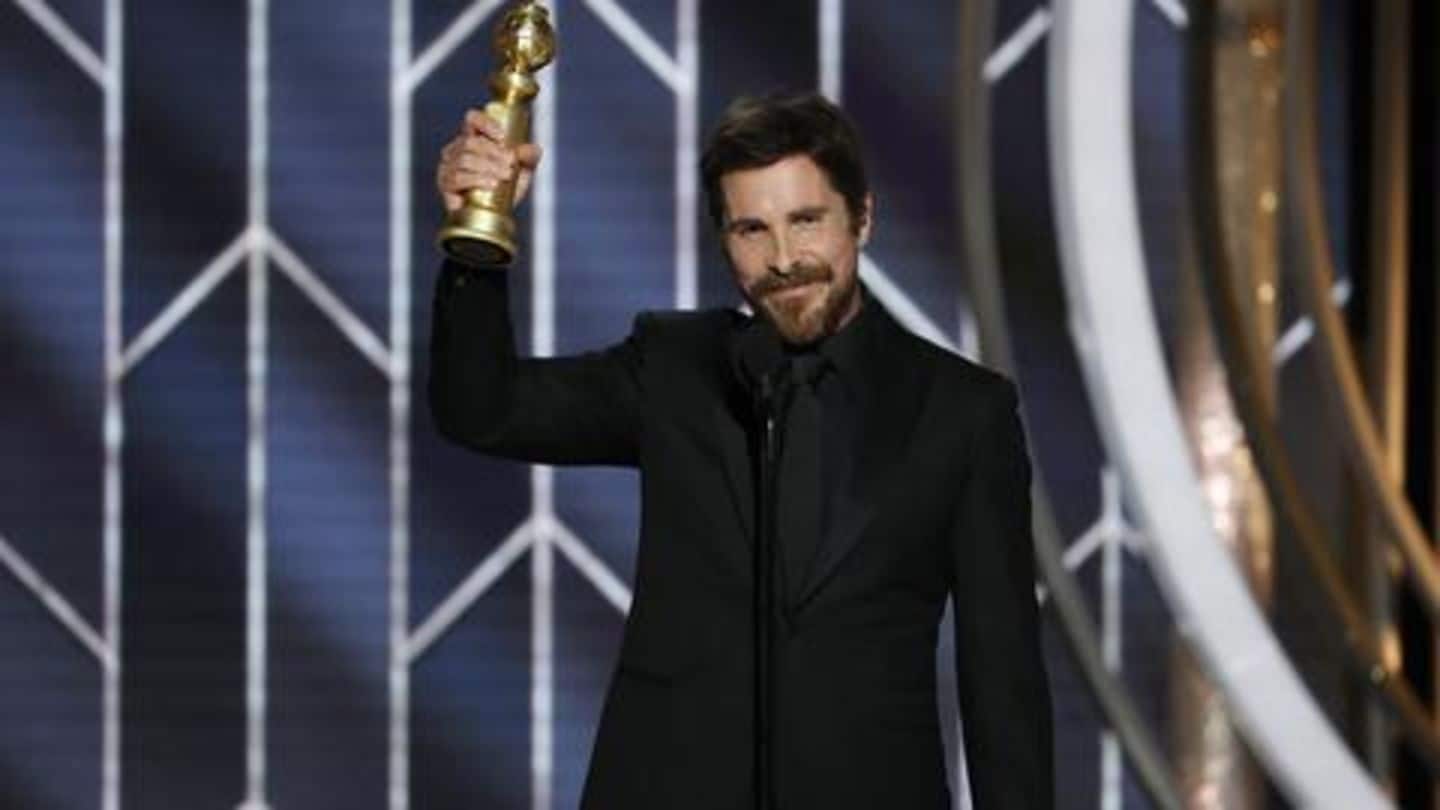 Christian Bale thanks 'Satan' after winning Golden Globe Award