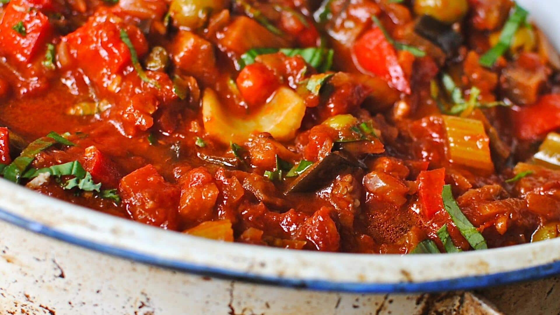 Italian vegan caponata Siciliana tutorial