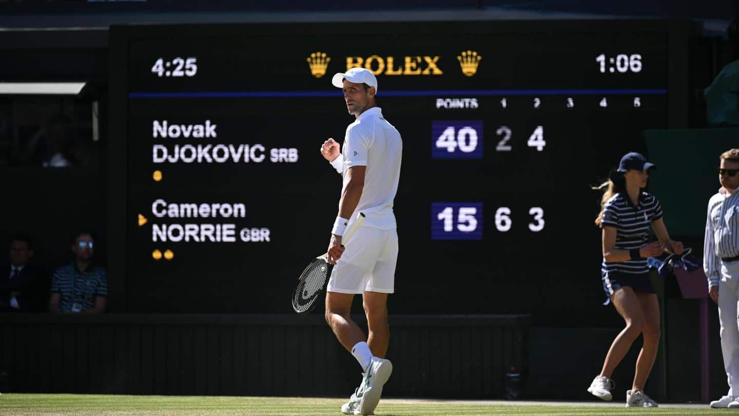 2022 Wimbledon: Novak Djokovic overcomes Cameron Norrie to reach final