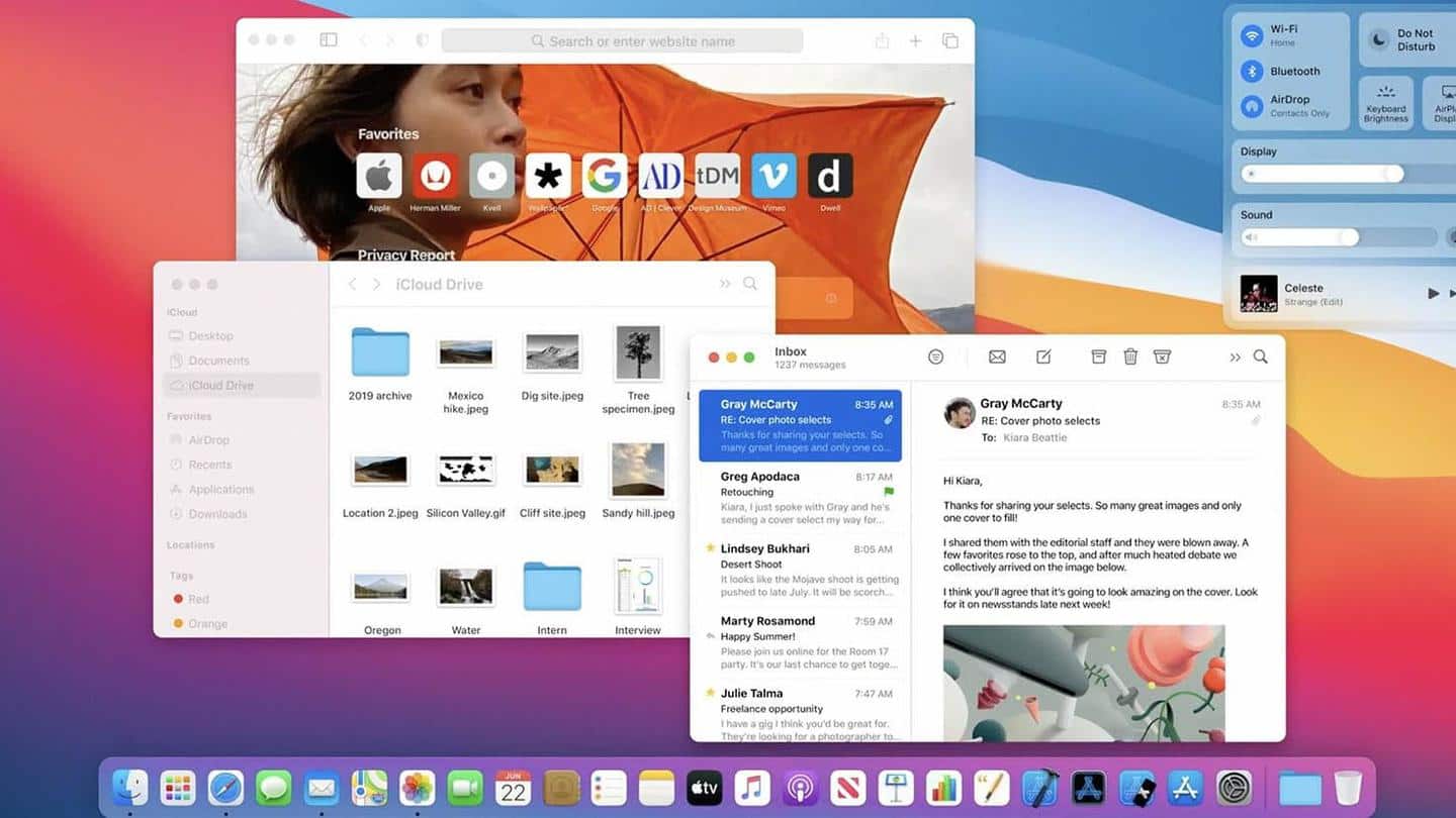 macOS Big Sur with customizable start page, redesigned dock macOS Big Sur with customizable start page, redesigned dock