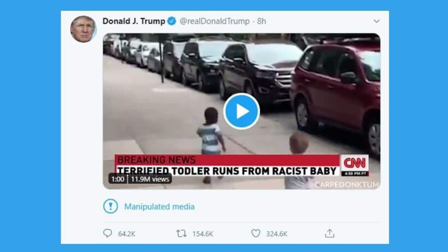 Twitter labels Trump's video attacking 'fake news' as fake