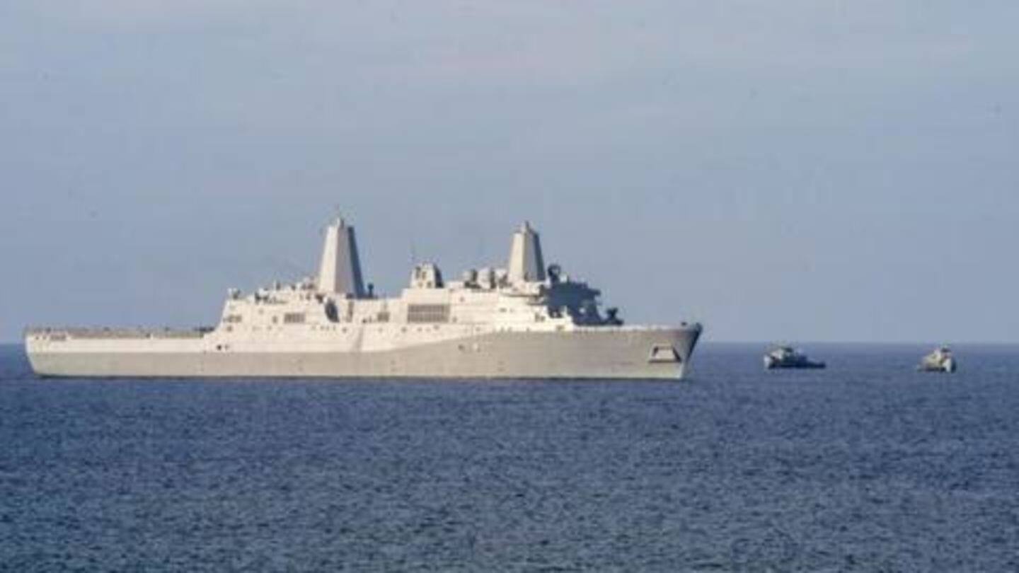 Solid State Laser fired from USS Portland Solid State Laser fired from USS Portland