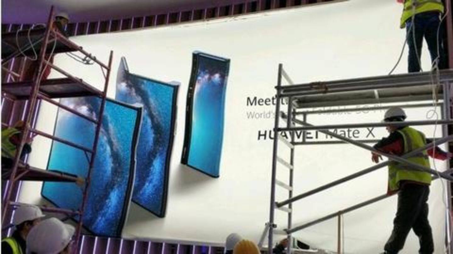 #LeakPeek: Huawei Mate X 5G foldable phone spotted on billboard