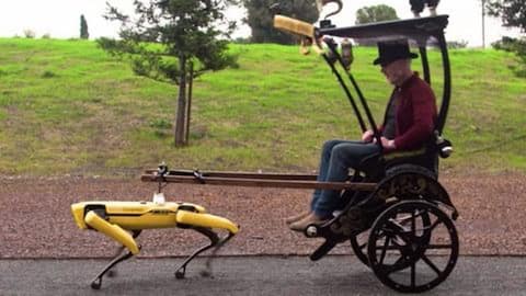 Boston Dynamics' robo-dog turns into a rickshaw puller