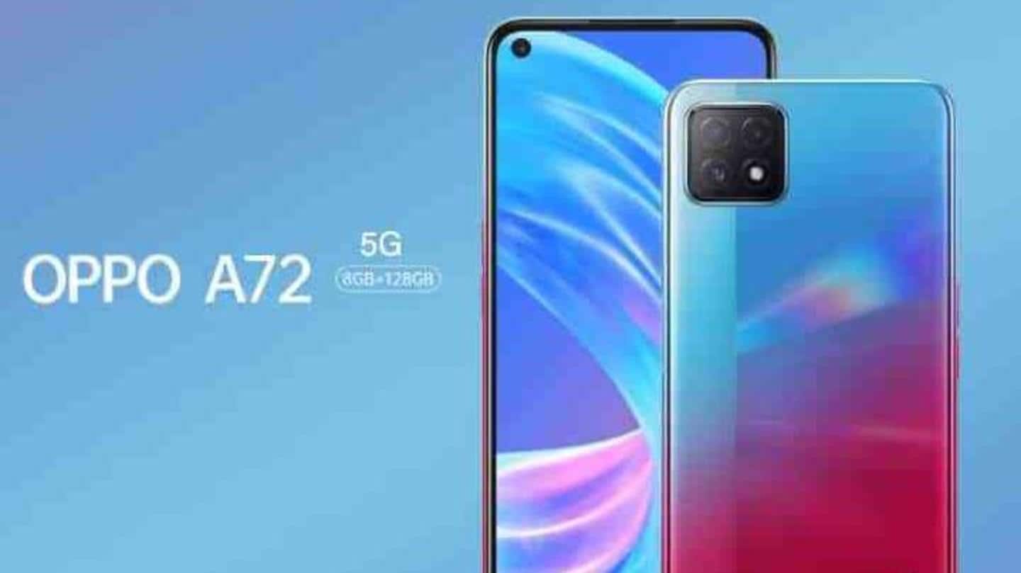OPPO A72 5G, with MediaTek Dimensity 720 chipset, launched