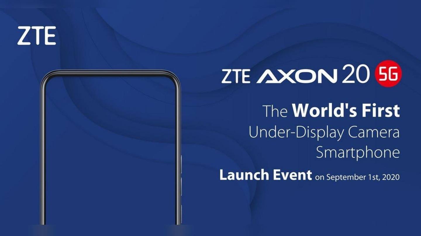 ZTE Axon 20 5G's under-display camera and all-screen design teased