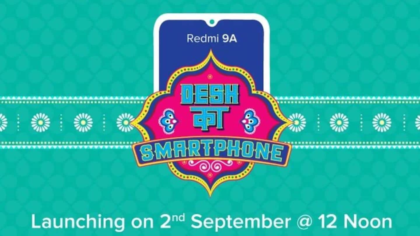 Redmi 9A to be launched in India on September 2