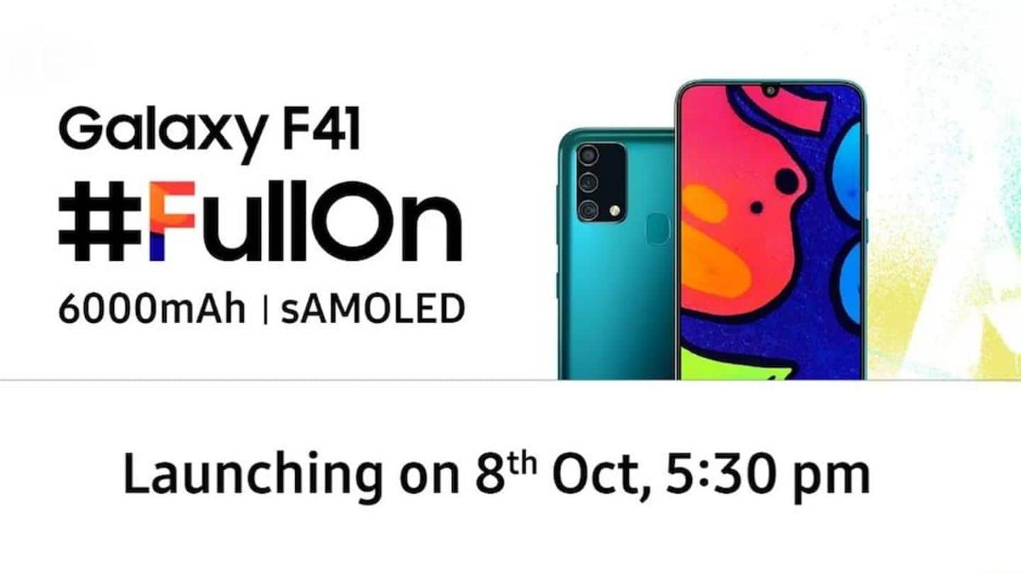 Samsung Galaxy F41 to be launched on October 8