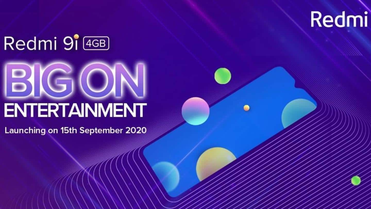 Redmi 9i to be launched in India on September 15