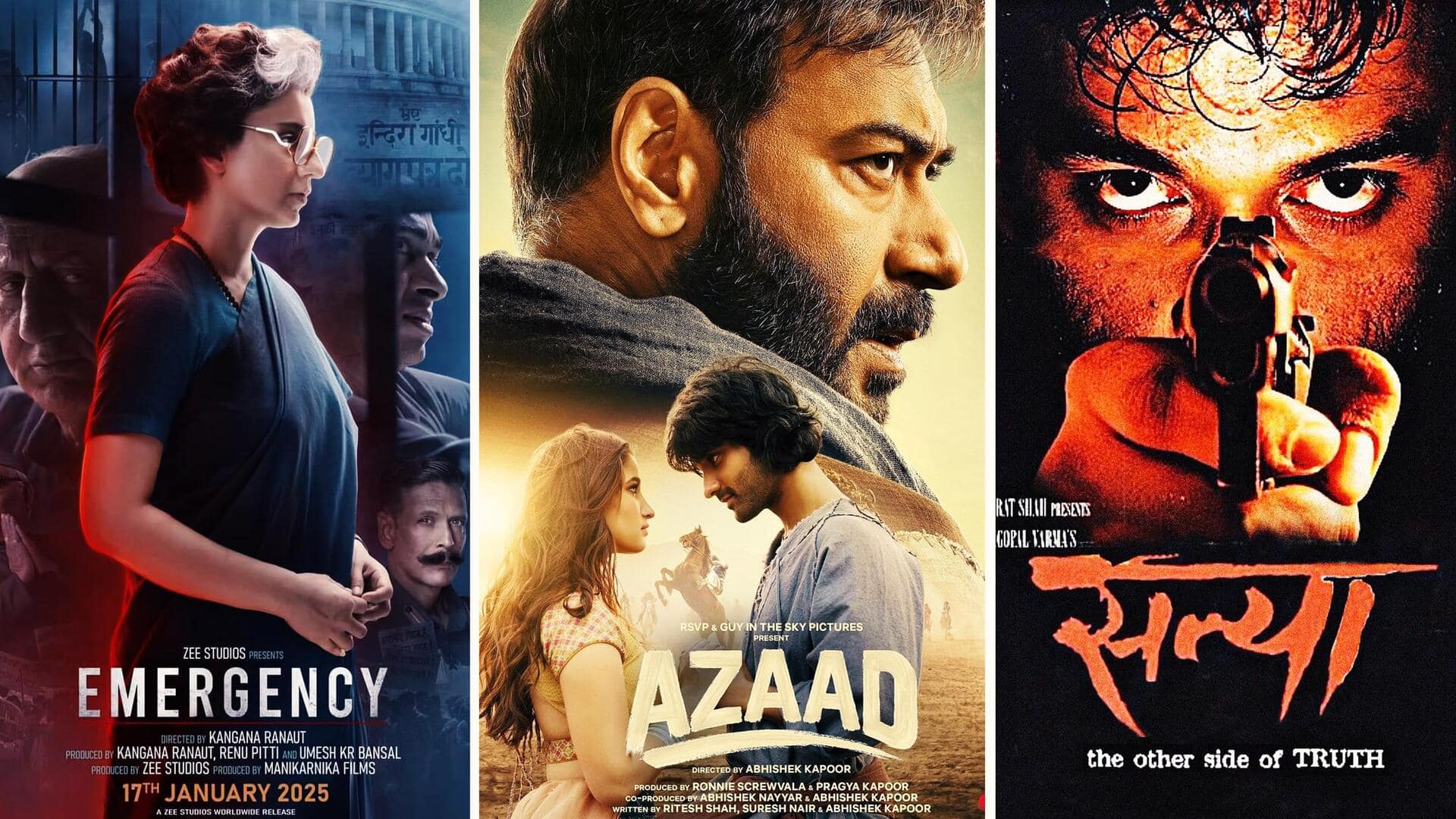 'Emergency,' 'Azaad,' 'Satya': Top movies to watch this week