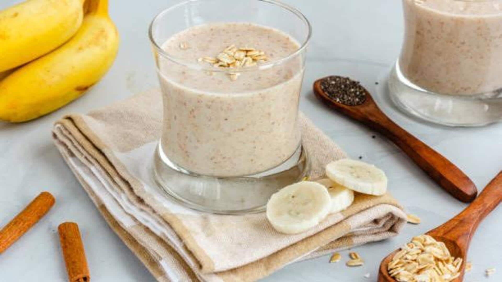 Quick and easy: Banana oat milk smoothie