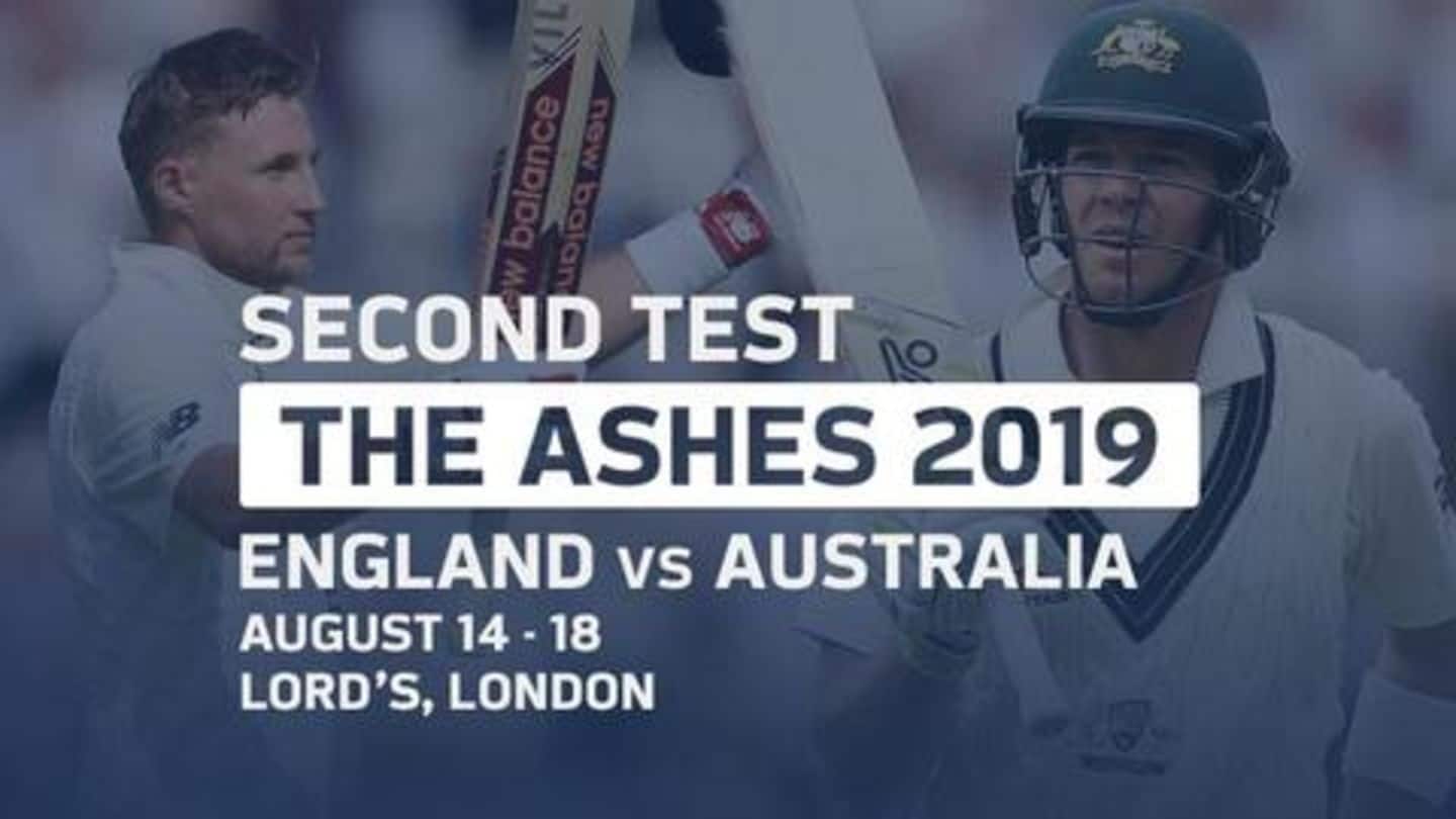 The Ashes 2019, 2nd Test: Match preview and other details