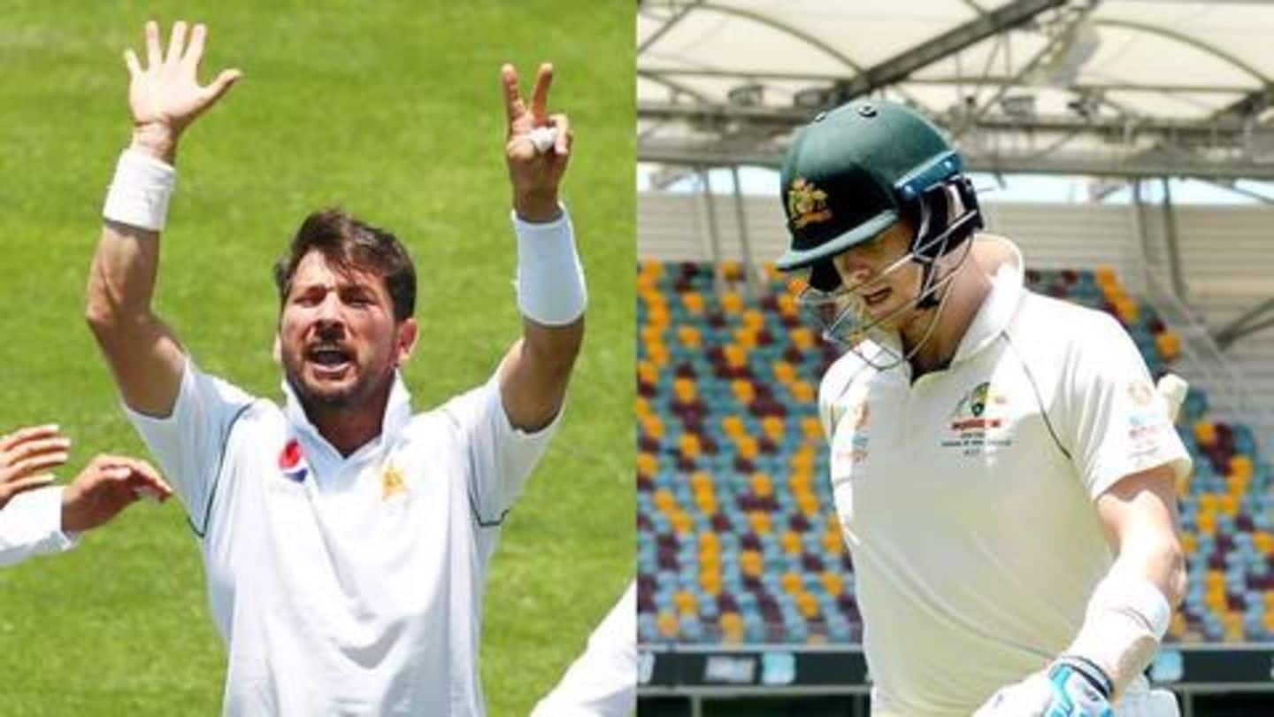Why did Yasir Shah signal seven after dismissing Steve Smith?