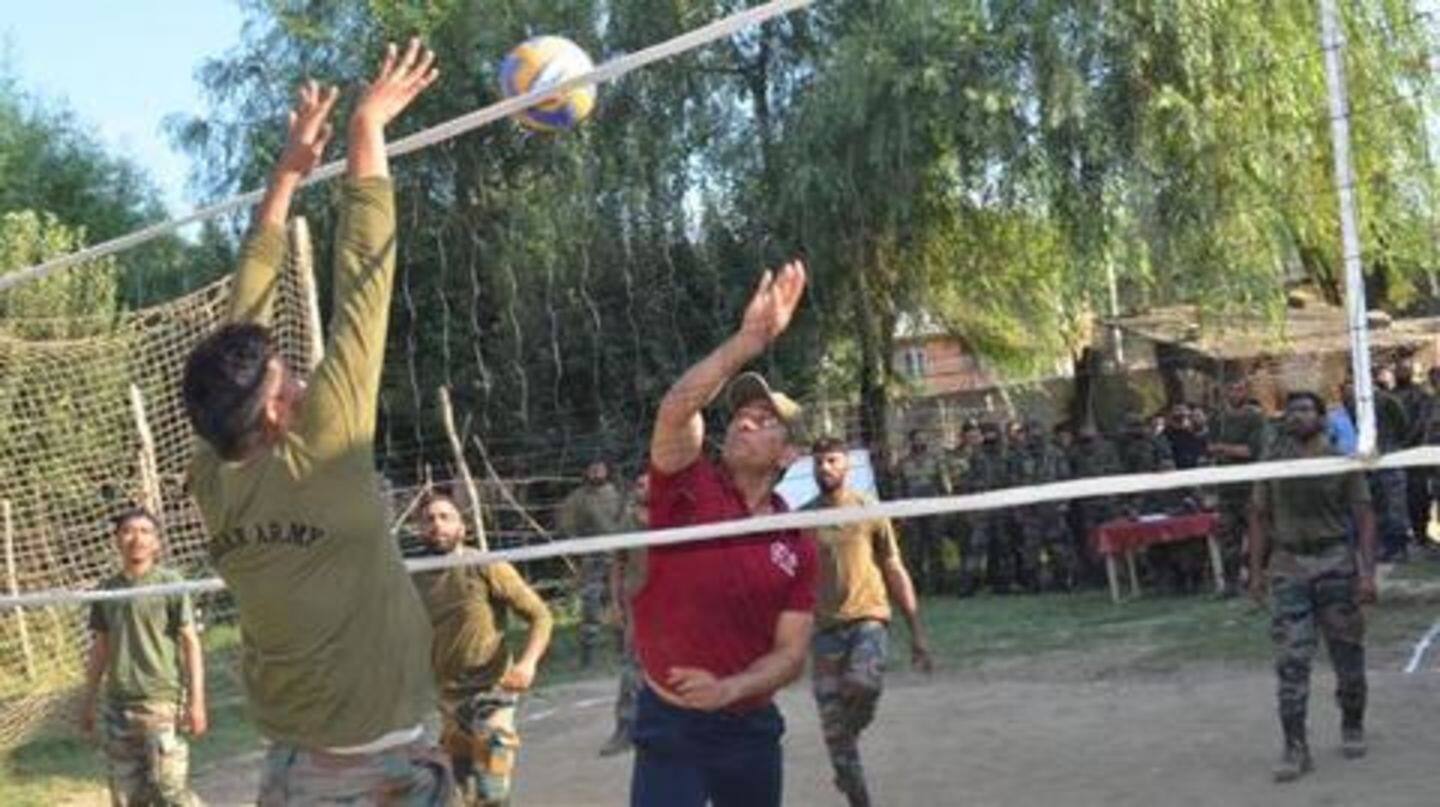Dhoni also played volleyball with Territorial Army battalion Dhoni also played volleyball with Territorial Army battalion