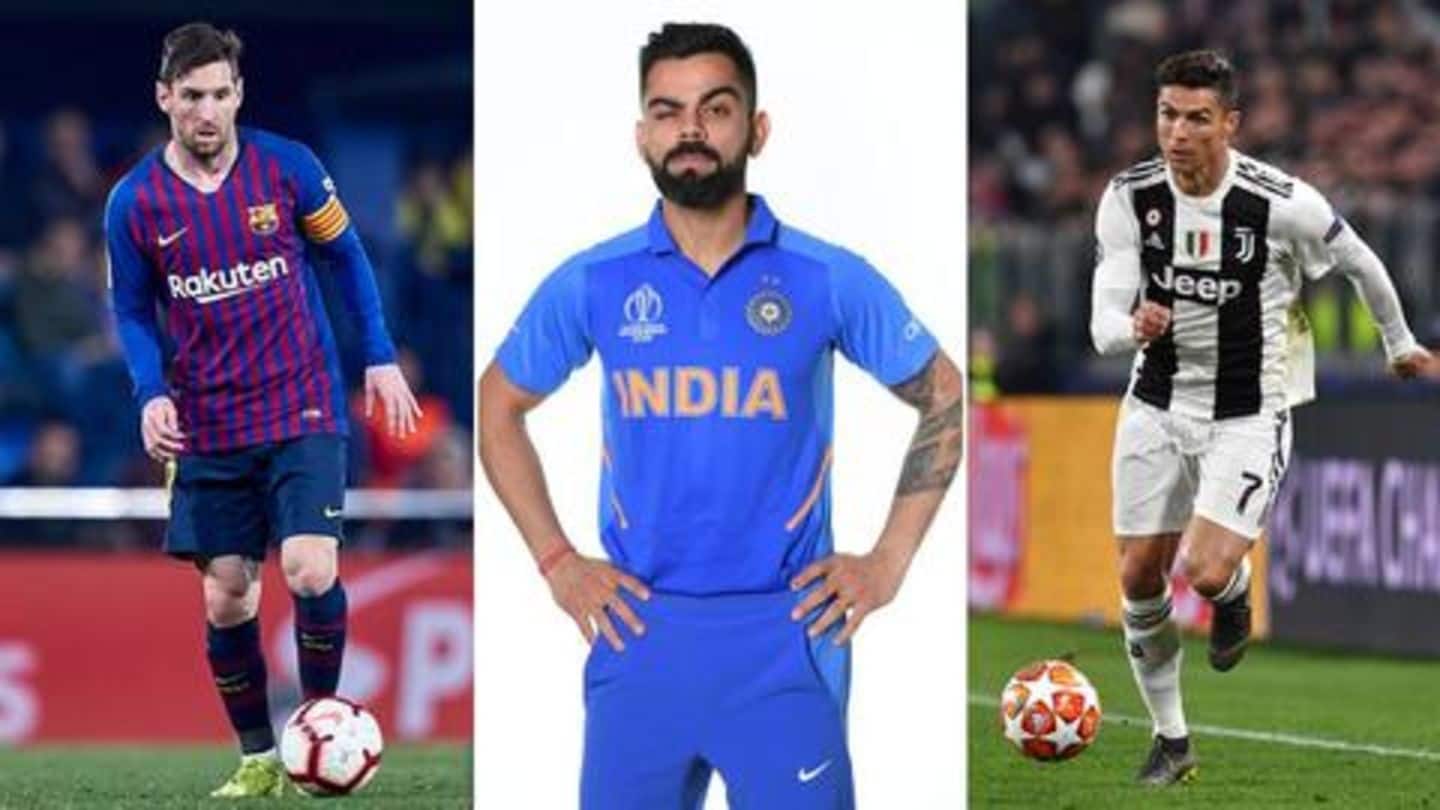 Kohli tells who is the GOAT between Messi and CR7
