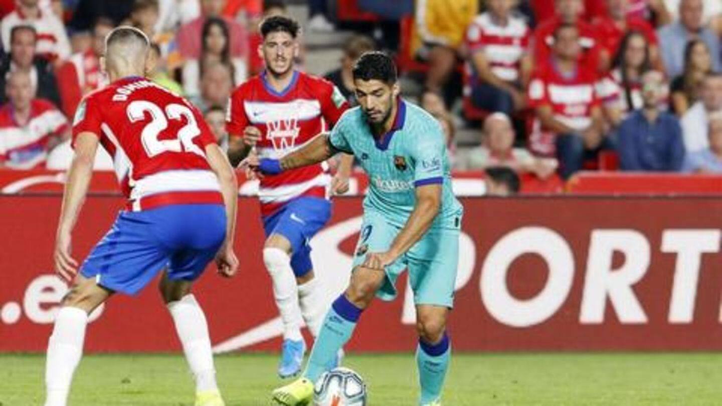 Two unpromising chances for Barca before half-time Two unpromising chances for Barca before half-time
