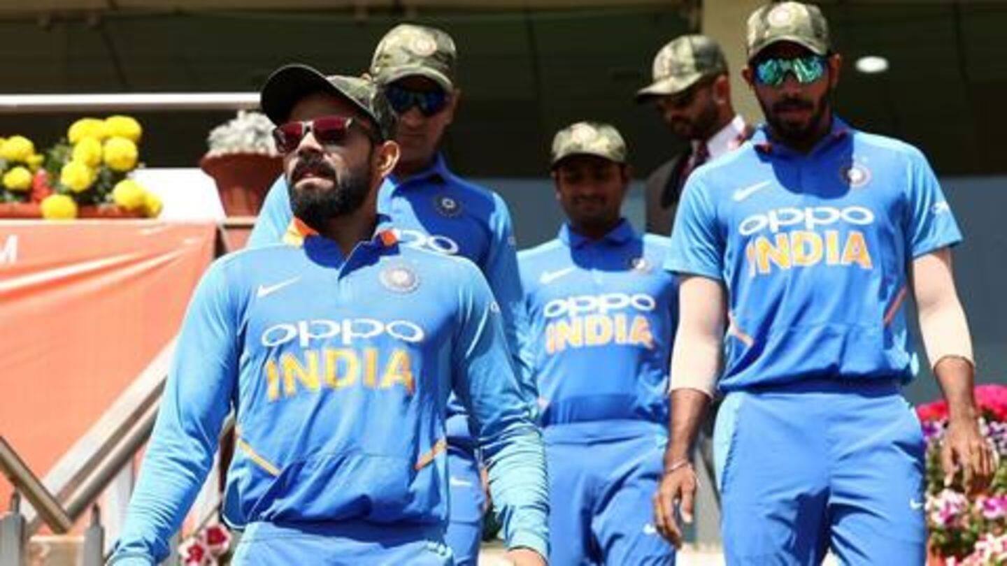Team India pays tribute to armed forces with camouflage caps