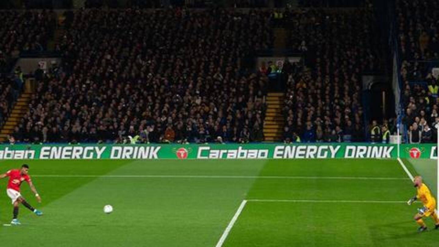 United lead at half-time, thanks to Marcos Alonso's penalty United lead at half-time, thanks to Marcos Alonso's penalty