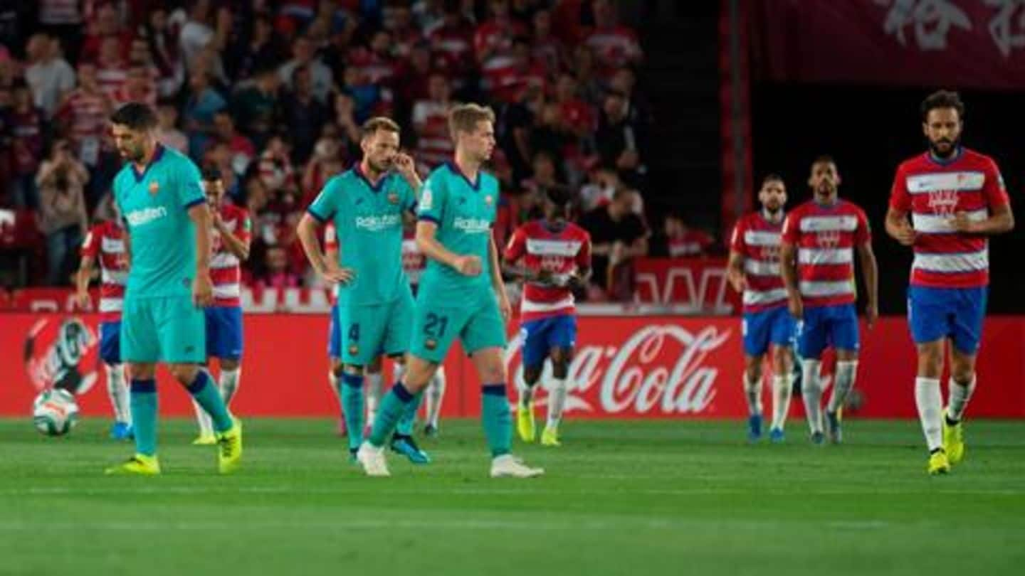 La Liga: Granada upset Barcelona 2-0 to claim top spot