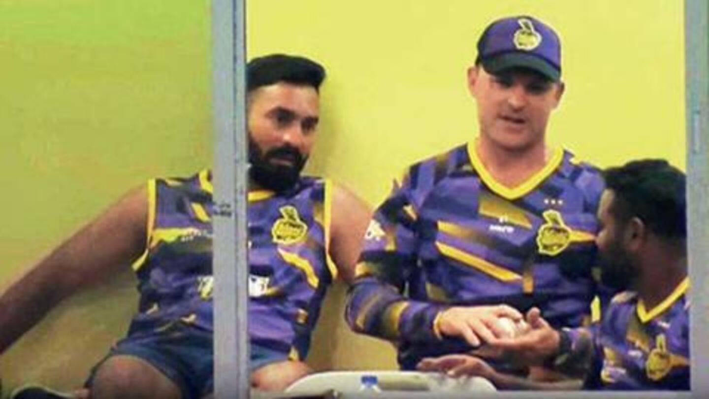 Karthik spotted in TKR dressing room during CPL 2019 Karthik spotted in TKR dressing room during CPL 2019