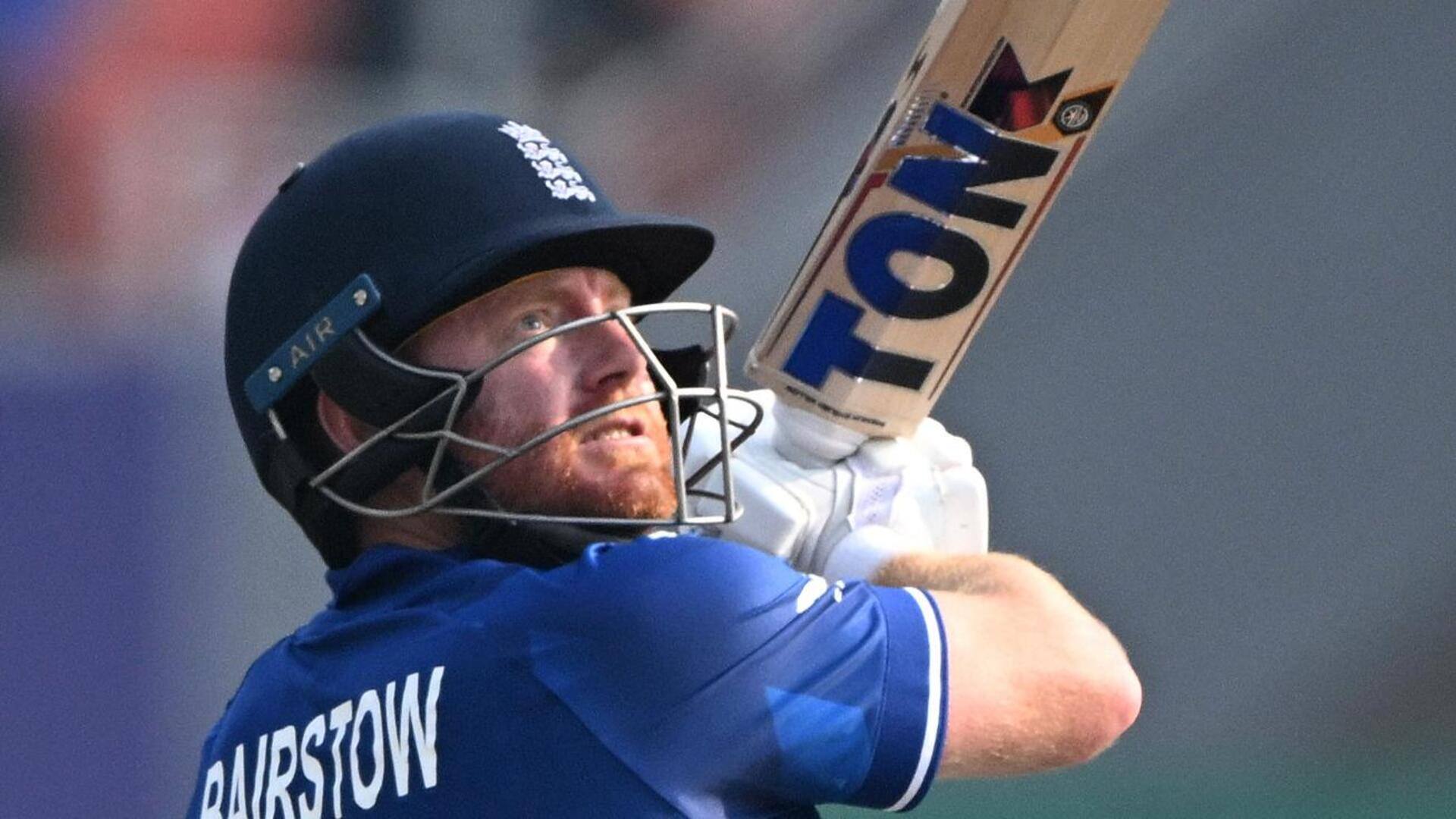 Jonny Bairstow hammers his fourth ODI World Cup fifty