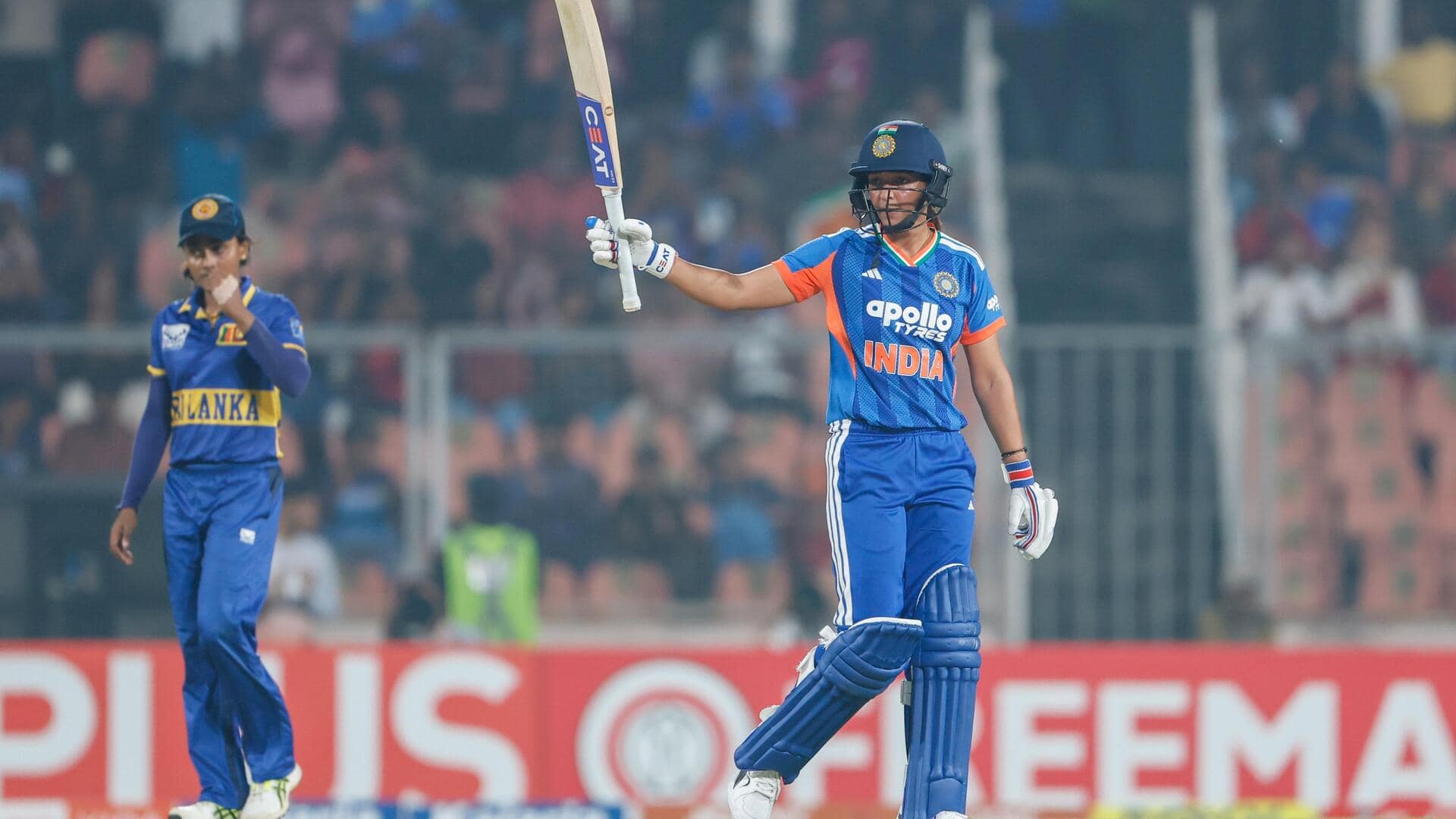 Harmanpreet Kaur hammers her third WT20I fifty vs SL: Stats 