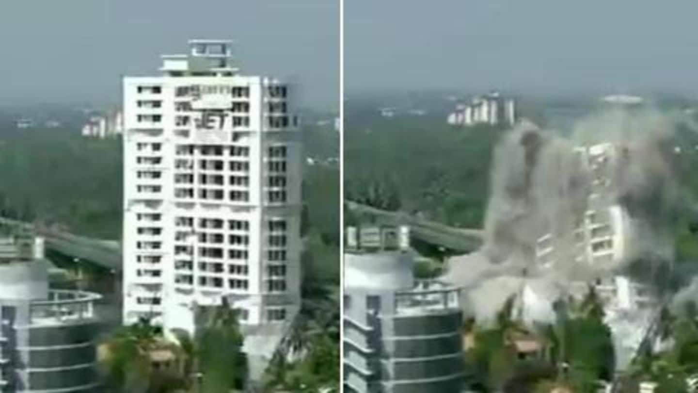 Watch: Maradu residential complexes come crashing down in demolition exercise