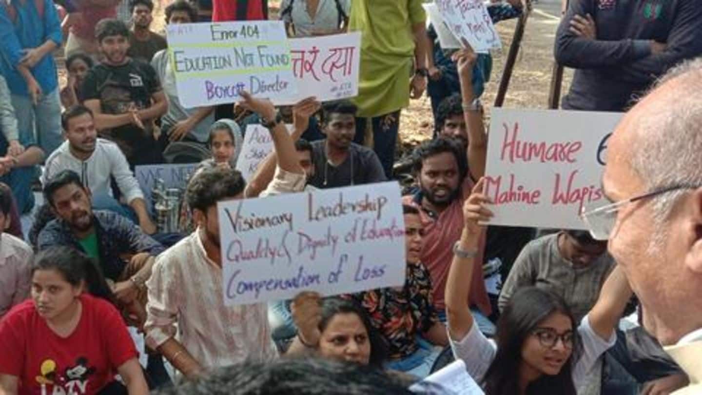 NSUI, University students demanded Soman's resignation (for separate reasons) NSUI, University students demanded Soman's resignation (for separate reasons)