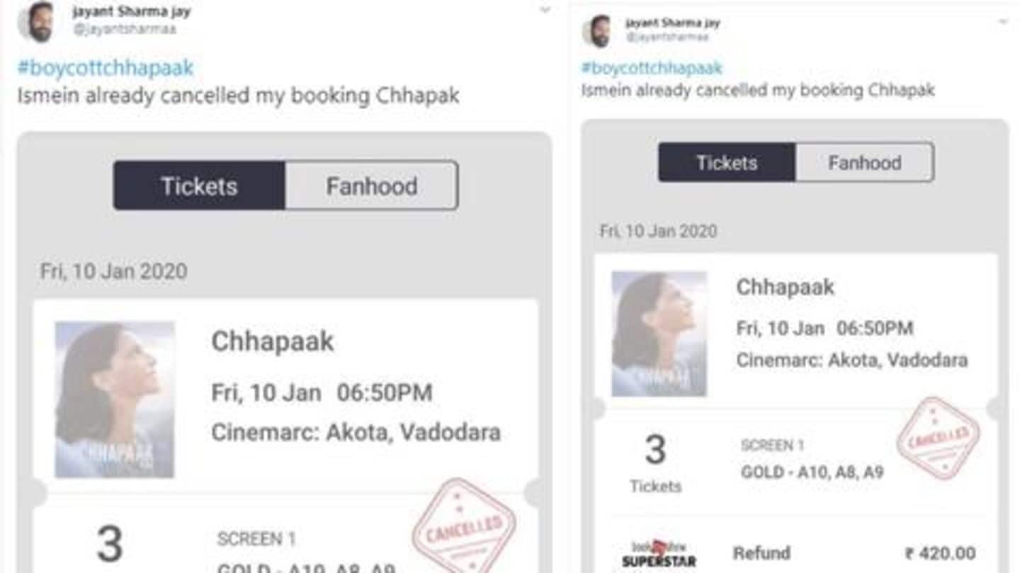People "canceled" their tickets to 'Chhapaak' People "canceled" their tickets to 'Chhapaak'