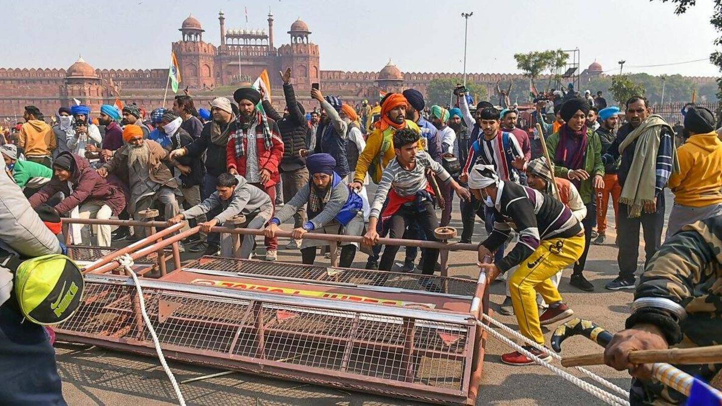 Protesting farmers accused of insulting National Flag on Republic Day Protesting farmers accused of insulting National Flag on Republic Day