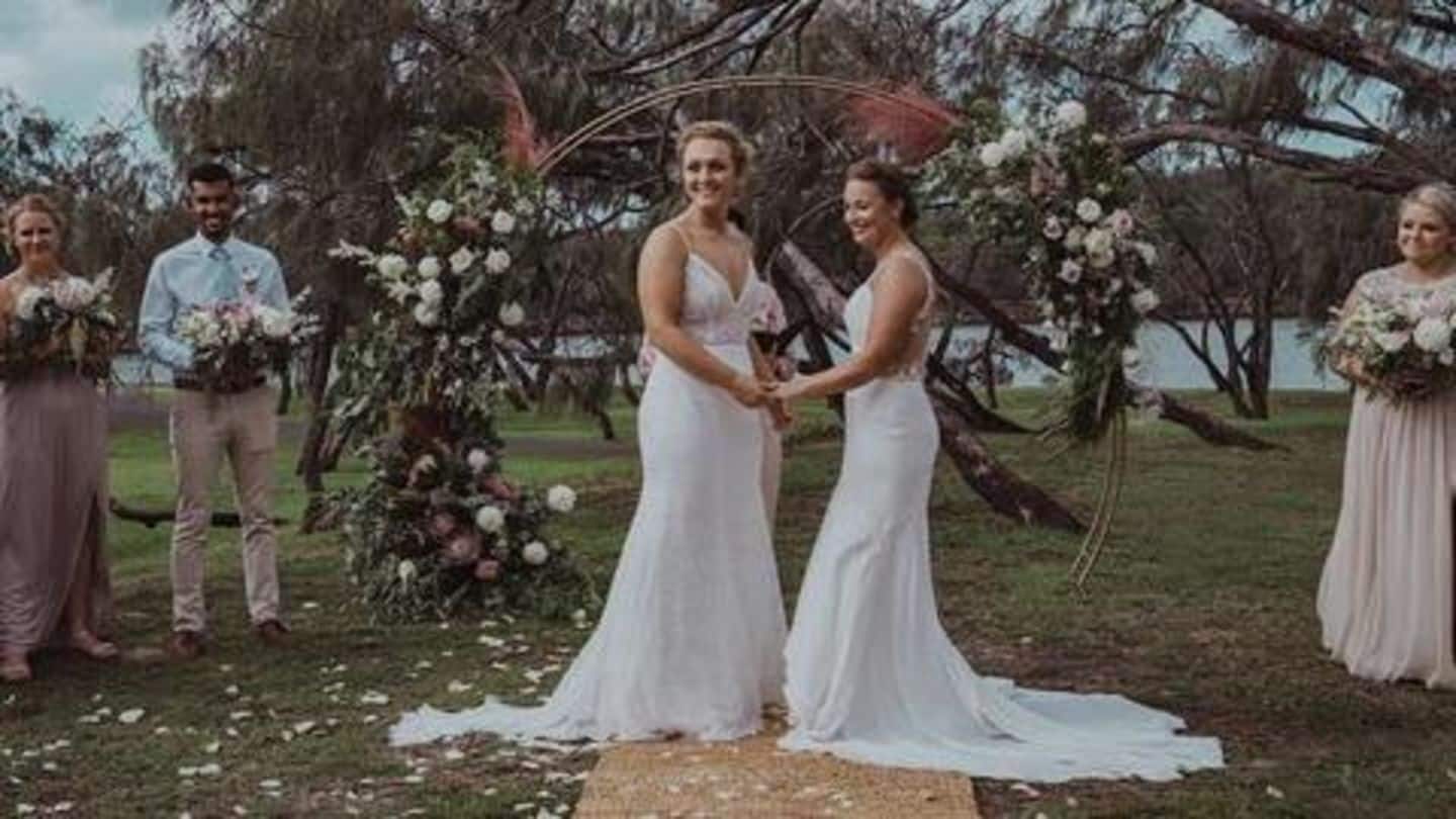 Women cricketers Hayley Jensen and Nicola Hancock are now married