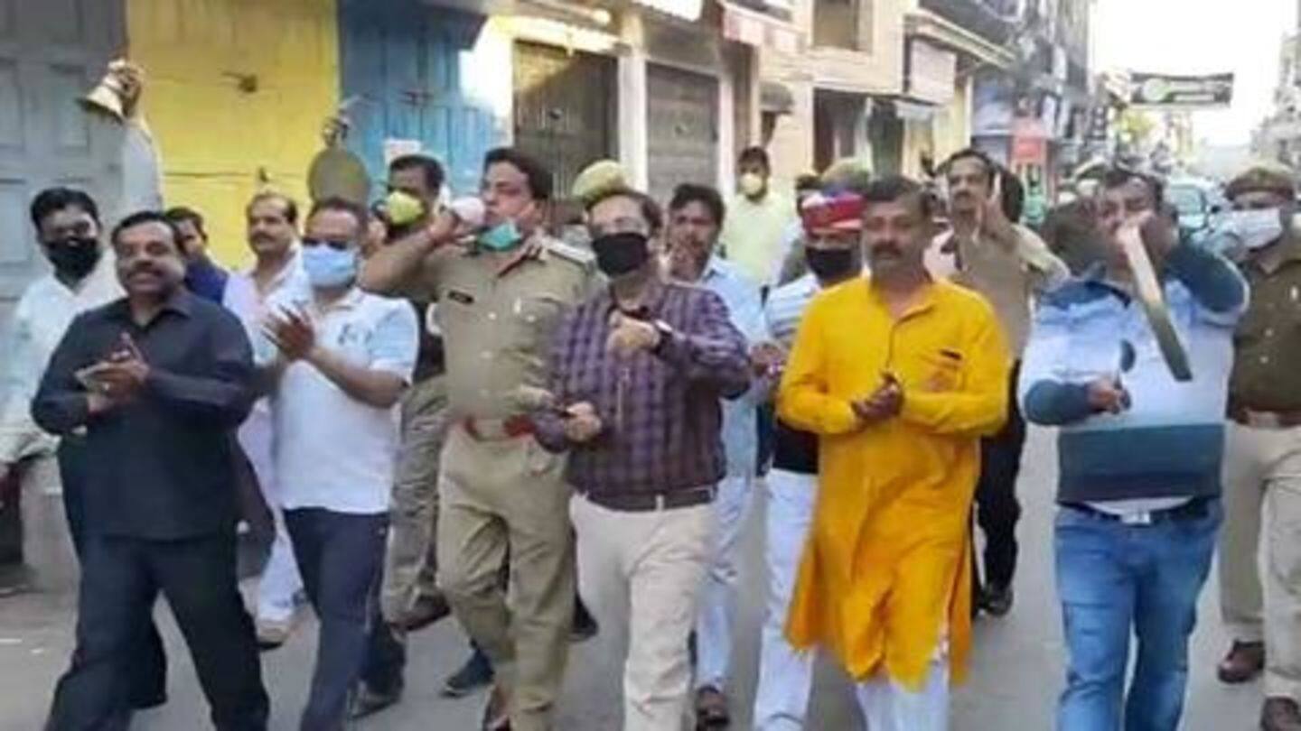 Video showing Pilibhit DM, SP leading procession went viral Video showing Pilibhit DM, SP leading procession went viral
