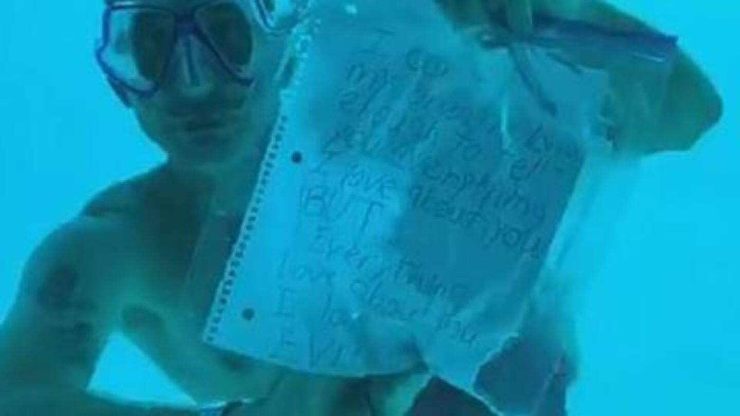 'Can't hold my breath long enough... but I love you' 'Can't hold my breath long enough... but I love you'