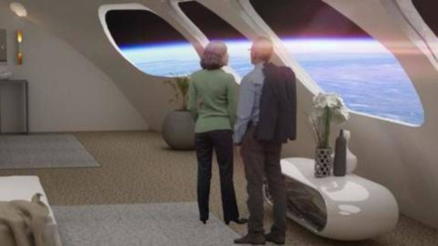 Features: Artificial gravity, 24 sleeping modules, 190m-wide rotating wheel Features: Artificial gravity, 24 sleeping modules, 190m-wide rotating wheel