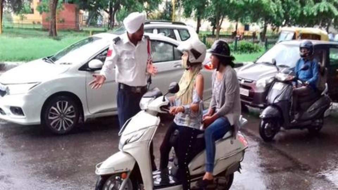 Delhi woman threatens suicide after challan; cops let her go