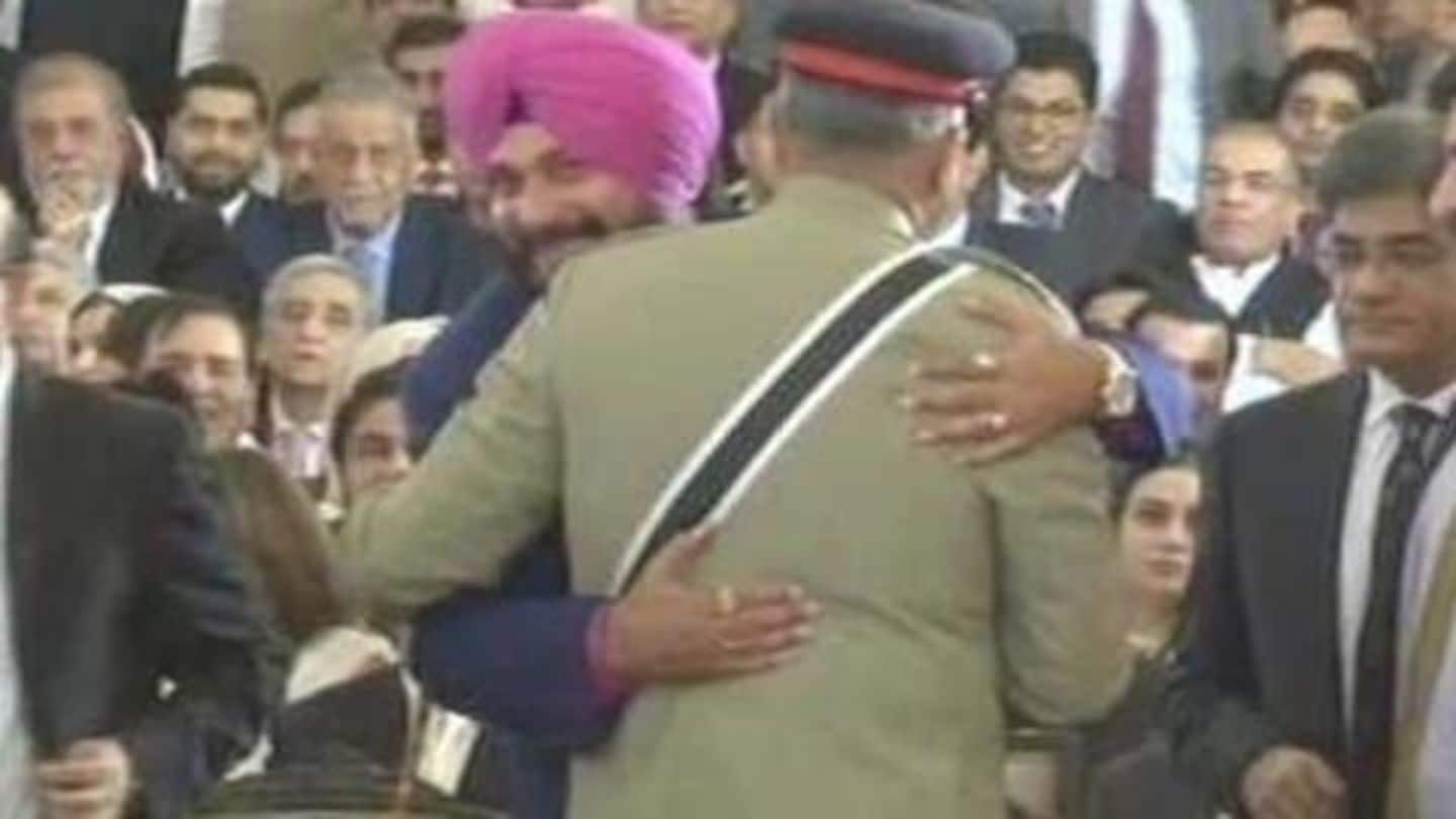 Sidhu sparked controversy after hugging Pakistani Army chief last year Sidhu sparked controversy after hugging Pakistani Army chief last year