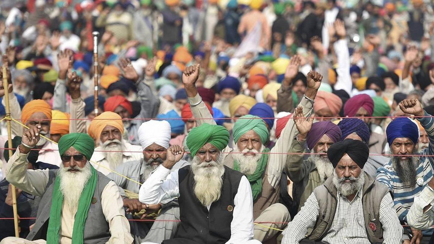 Protesters have camped at Delhi's borders since November Protesters have camped at Delhi's borders since November