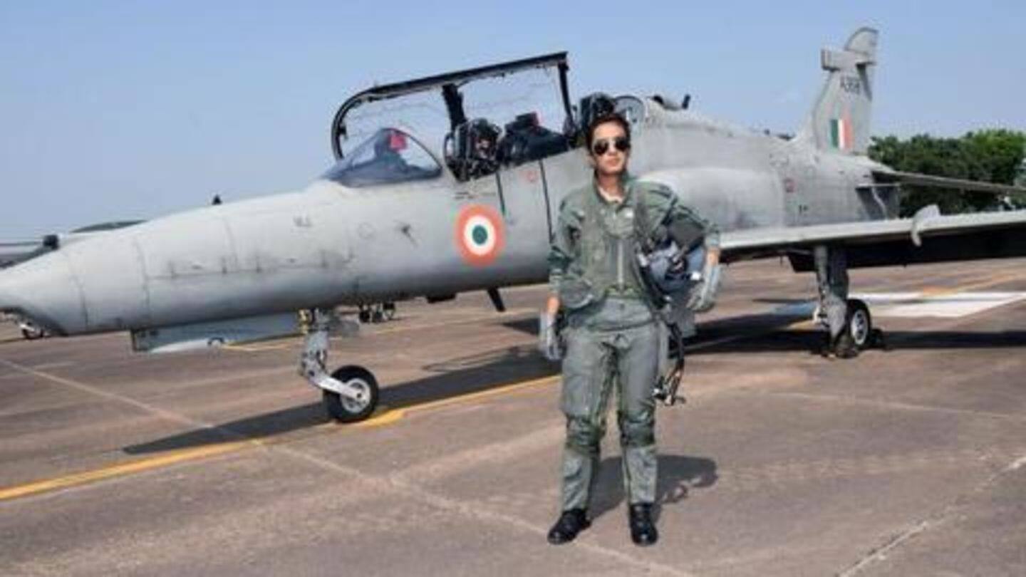 Flight Lt Mohana Singh first woman to fly Hawk jet