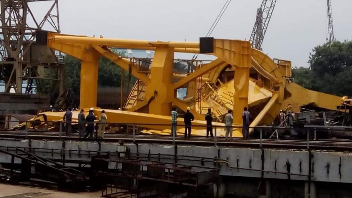11 crushed to death as crane collapses at Visakhapatnam shipyard