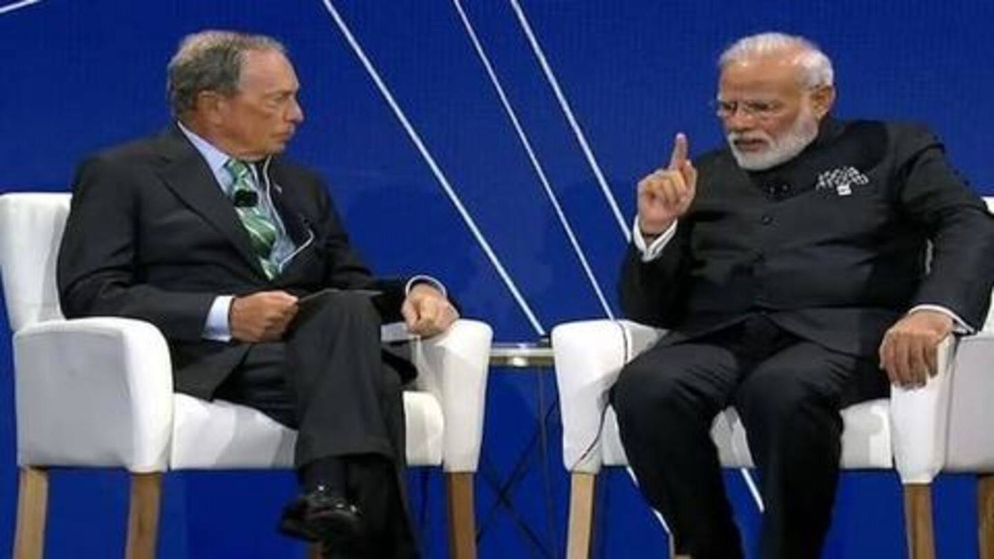 PM Modi and Bloomberg also sat down for one-on-one meeting PM Modi and Bloomberg also sat down for one-on-one meeting