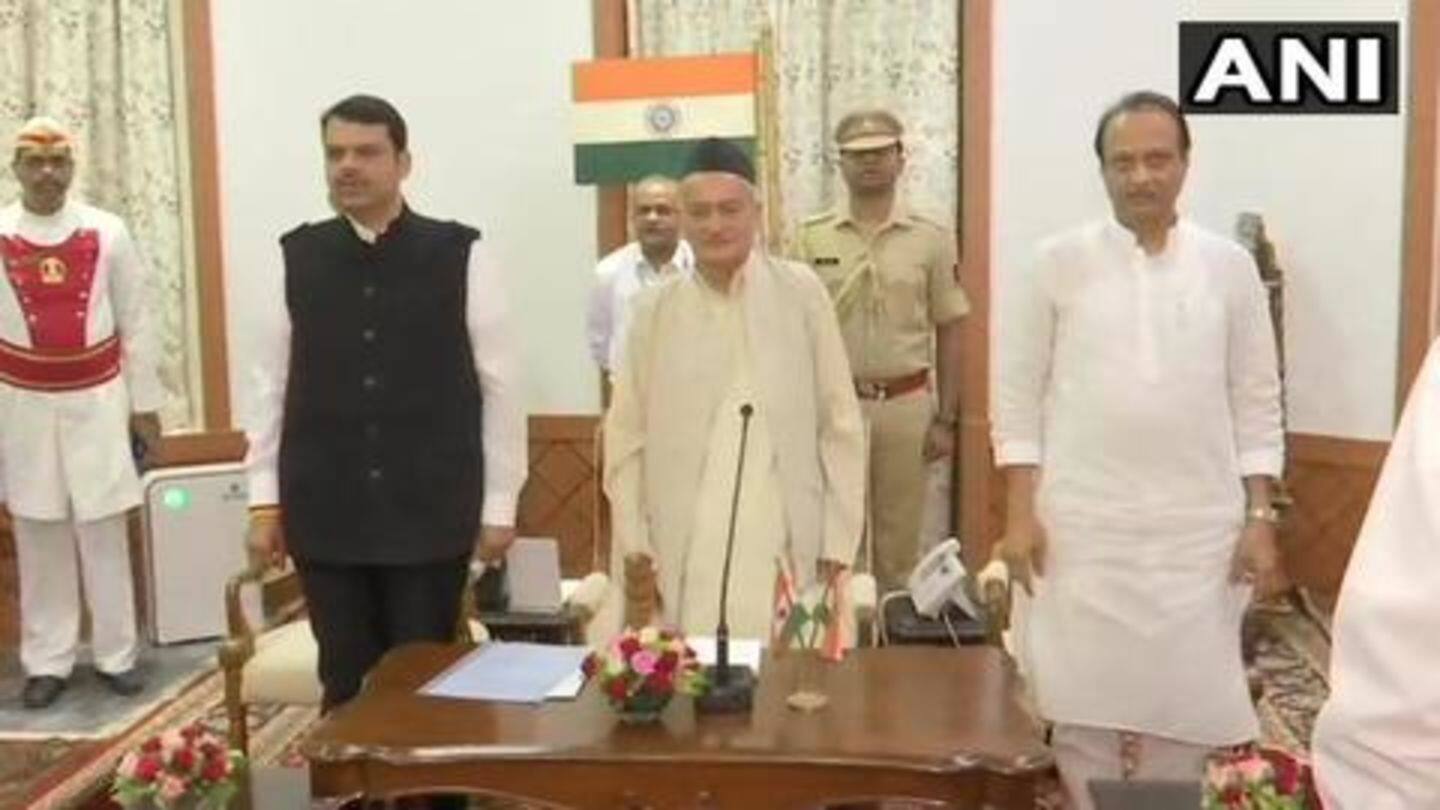 Fadnavis sworn-in as Maharashtra CM; Ajit Pawar becomes Deputy CM Fadnavis sworn-in as Maharashtra CM; Ajit Pawar becomes Deputy CM