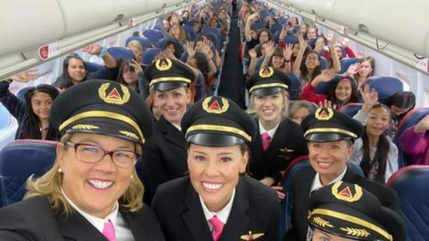 To promote gender-equality, all-women flight took 120 girls to NASA