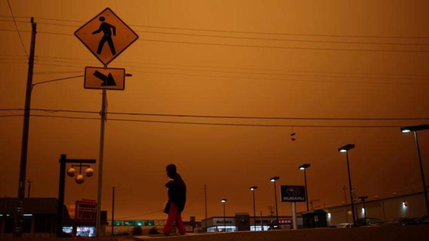 Skies turn orange as smoke blocks sun Skies turn orange as smoke blocks sun
