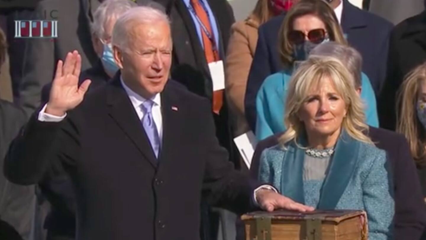 Biden administered oath by Supreme Court Chief Justice Biden administered oath by Supreme Court Chief Justice