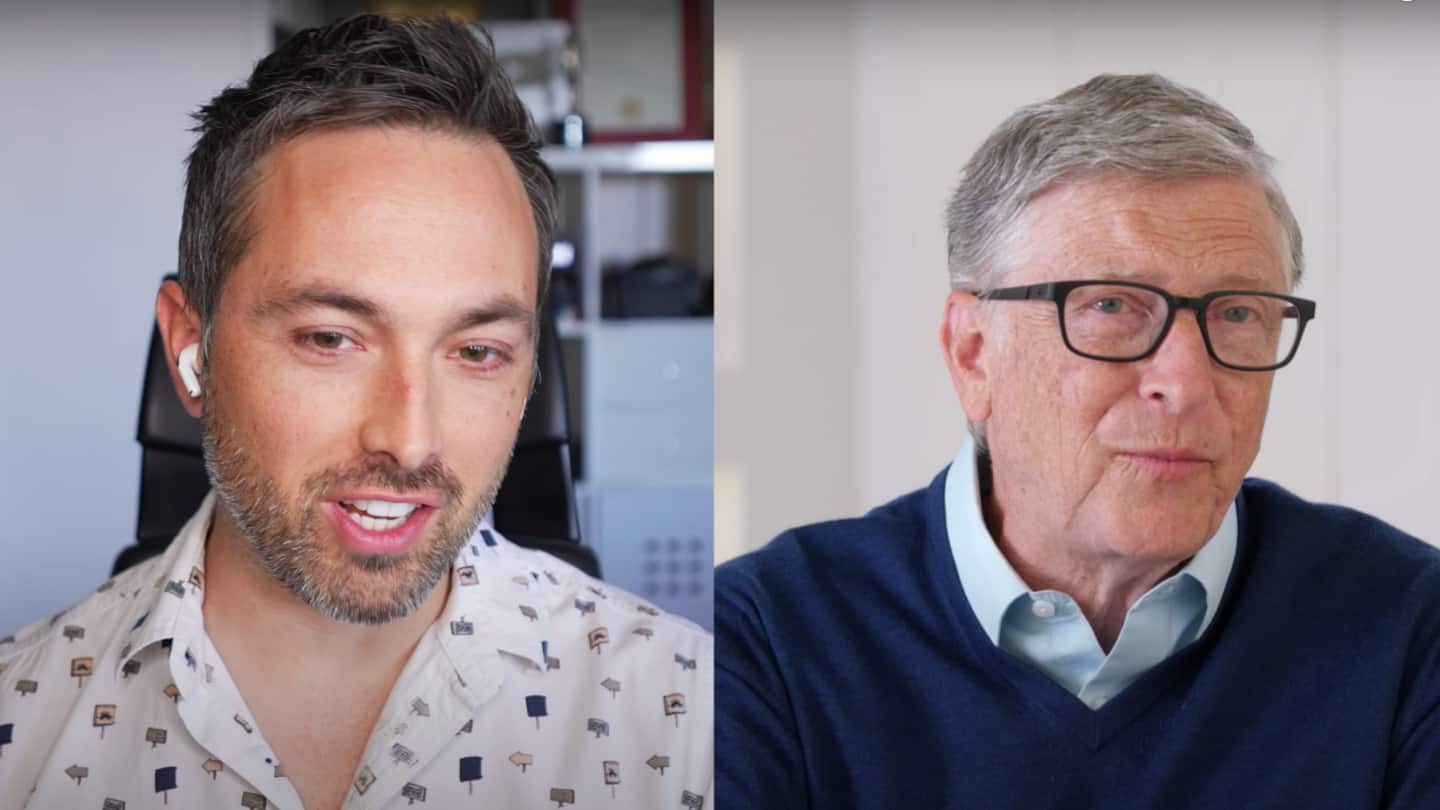 Gates interacted with YouTuber Derek Muller Gates interacted with YouTuber Derek Muller