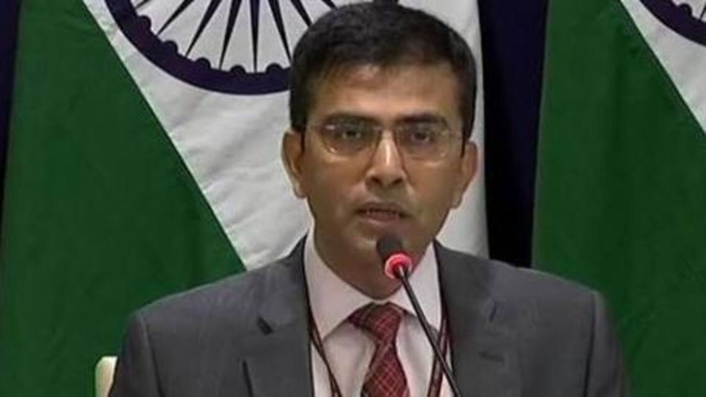 MEA spokesperson refused to comment on matter earlier today MEA spokesperson refused to comment on matter earlier today
