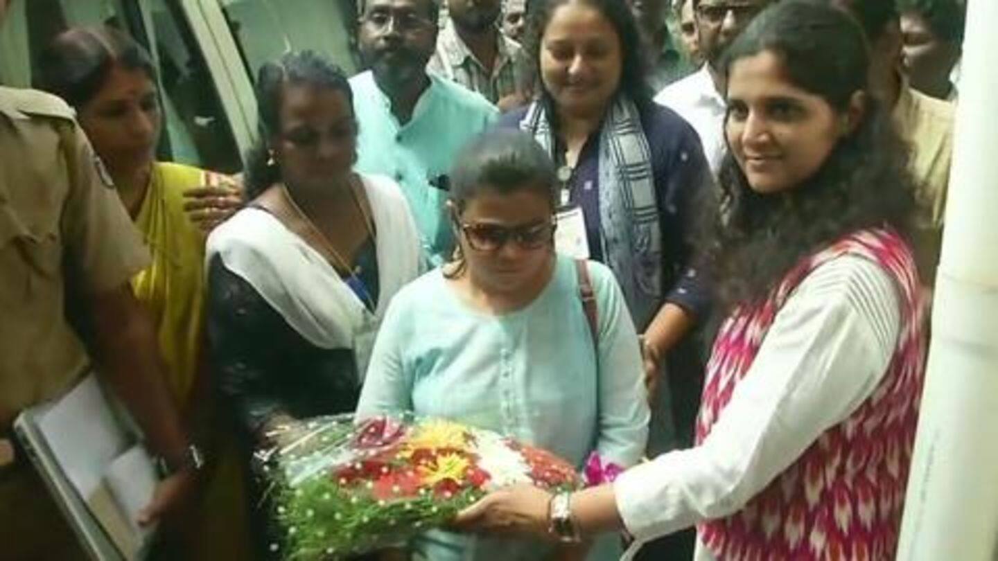 Patil welcomed at Thiruvananthapuram Collectorate with bouquets, laddoos Patil welcomed at Thiruvananthapuram Collectorate with bouquets, laddoos